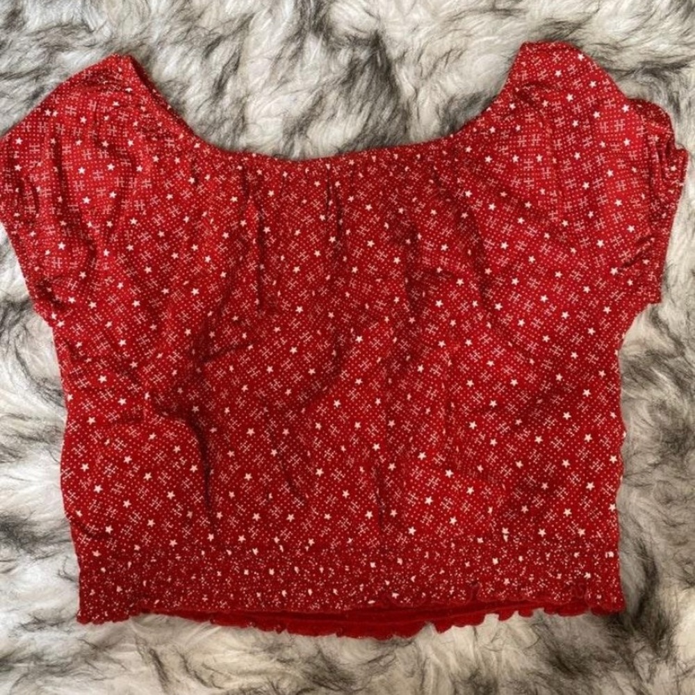 Red off the shoulder top